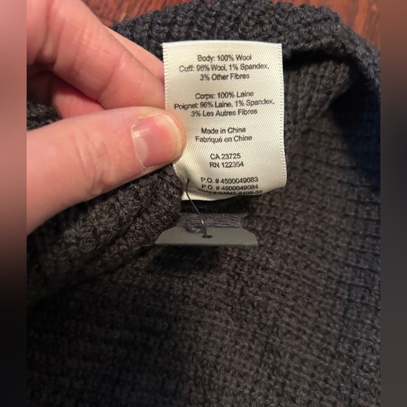 BNWOT Wilfred Free Aritzia Grey Waffle texture Wool turtleneck Sweater Dress XS - Picture 3 of 8